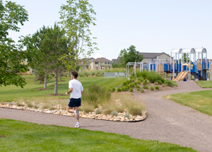 man jogging in park