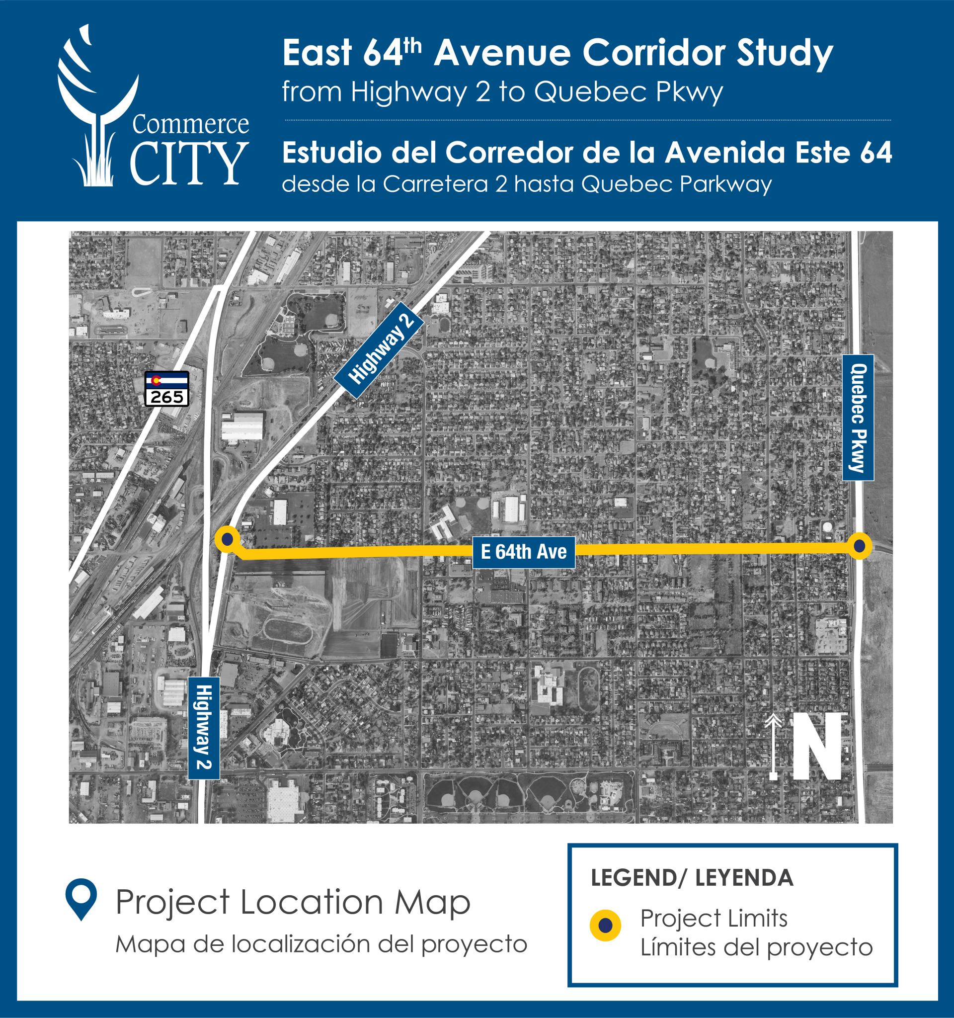 E. 64th Avenue Corridor Study Map